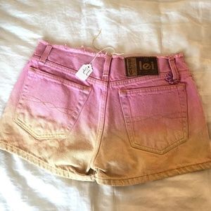 hand dyed frayed waistband shorts!
